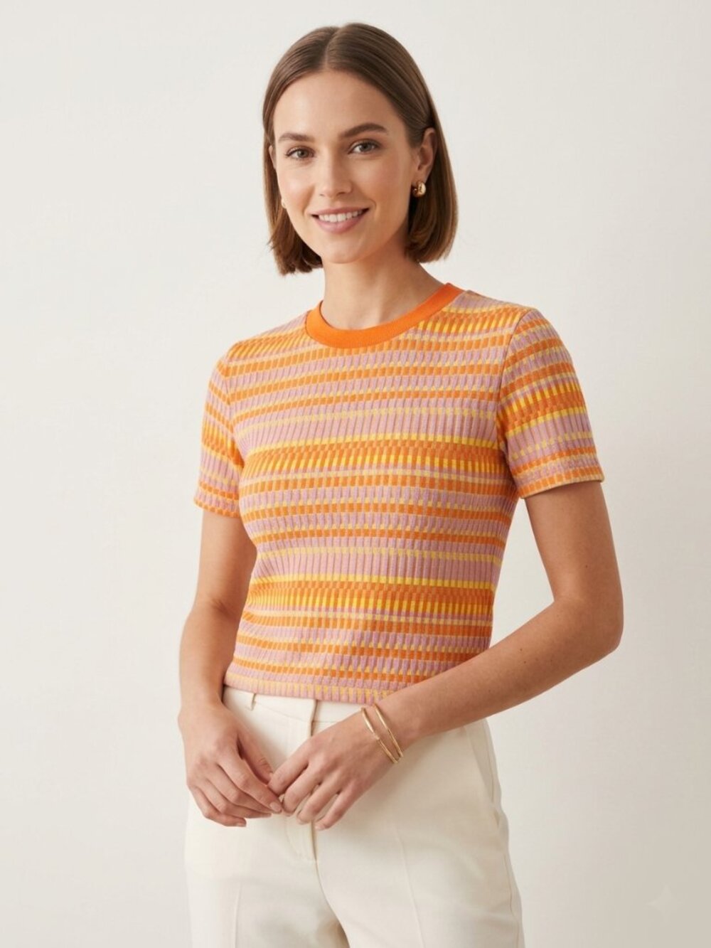 Zara Jacquard Knit Tee